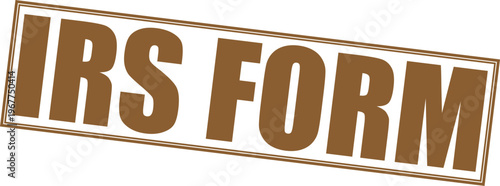 Three dimensional brown IRS Form document icon isolated on transparent background for tax filing and financial purposes