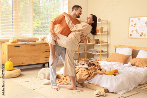 Happy young couple dancing ...
