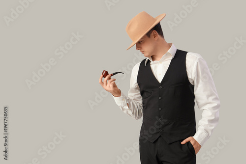 Male detective with smoking...