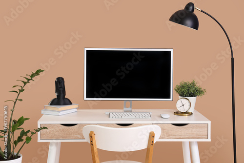 Stylish table with computer...
