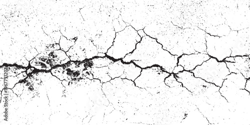 Grunge Urban Texture Vector.  grunge white, black damaged rusty crack and scratch wall texture design vector Cracked concrete wall covered texture .dust distress grainy grungy effect,