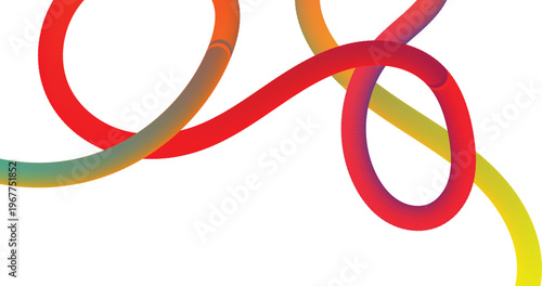 Abstract colorful gradient spiral line isolated on white colorful flowing lines with smooth gradient transitions forming dynamic loops 
