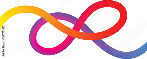 Gradient Abstract Line Shape. Vector Rainbow Isolated Color Lines Set. Wave Shape Lines with Gradient. Vector Swirl Rainbow Ribbon Pattern. Doodle Color 