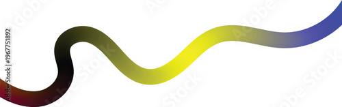 Gradient Abstract Line Shape. Vector Rainbow Isolated Color Lines Set. Wave Shape Lines with Gradient. Vector Swirl Rainbow Ribbon Pattern. Doodle Color 