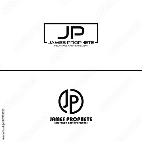 Modern Minimalist Monogram JP Logo Design Set with Clean Typography and Elegant Branding Concept