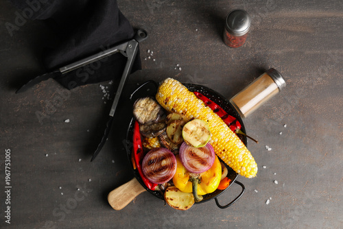 Frying pan with tasty grill...
