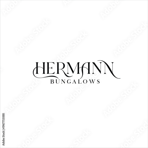 Elegant Minimalist Luxury Resort Logo Design for Hermana Bungalows Branding