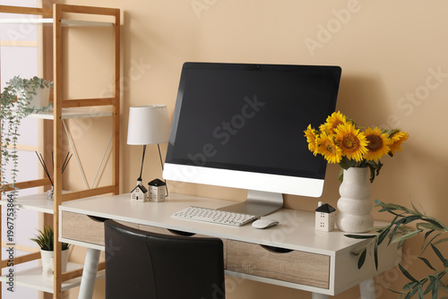 Blank computer monitor and ...