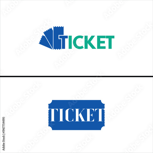 Creative Ticket Logo Design Set, Modern and Vintage Style Ticket Icon Collection