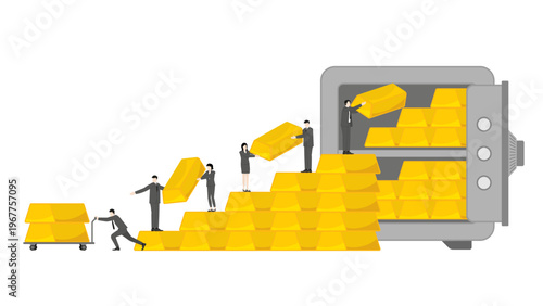 Strategic Team Cooperation Using Gold Bullion Bars as Steps to Withdraw Wealth from Secure Vault for Economic Protection and National Reserve Management During Crisis