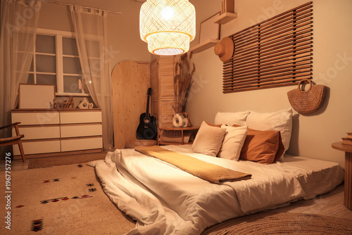 Interior of stylish bedroom...