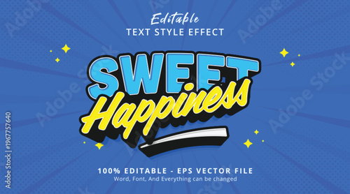 Sweet Happiness editable text effect