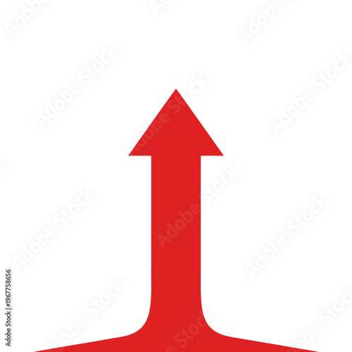 A simple red upward pointing arrow symbol.