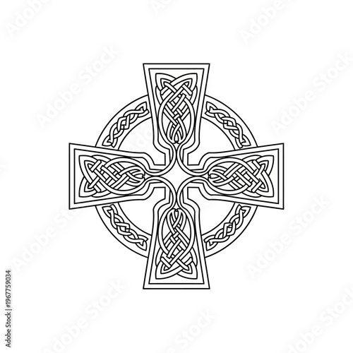 Celtic cross design with knotwork pattern.