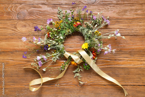 Wreath made of beautiful wi...