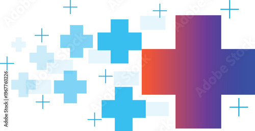 Graphic illustration of medical treatment and disease prevention.