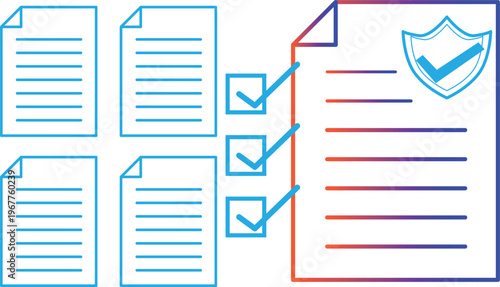 Graphic illustration for document verification and acceptance.