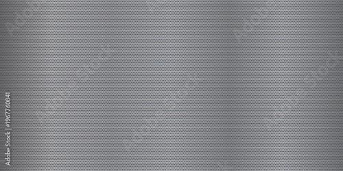 Black perforated metal plate. Metal texture steel background. Perforated sheet metal dark gray circle mesh pattern texture
