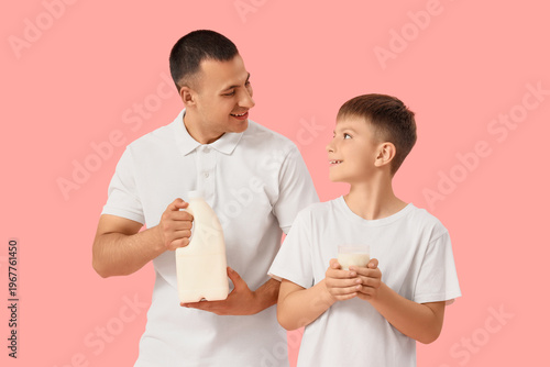 Little boy and his father w...