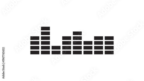 Audio sound waveform animation on a white background