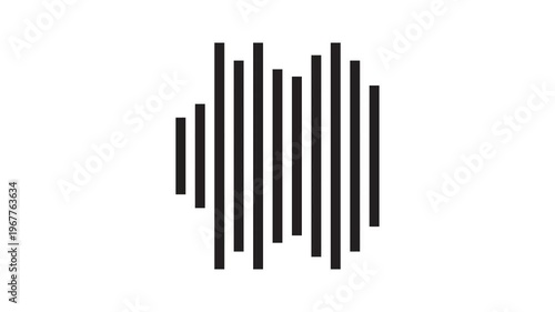 Audio sound waveform animation on a white background