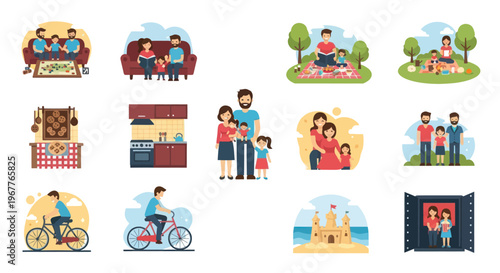 Happy Family Lifestyle Collection: Home, Outdoors, Activities, Bonding, Childhood