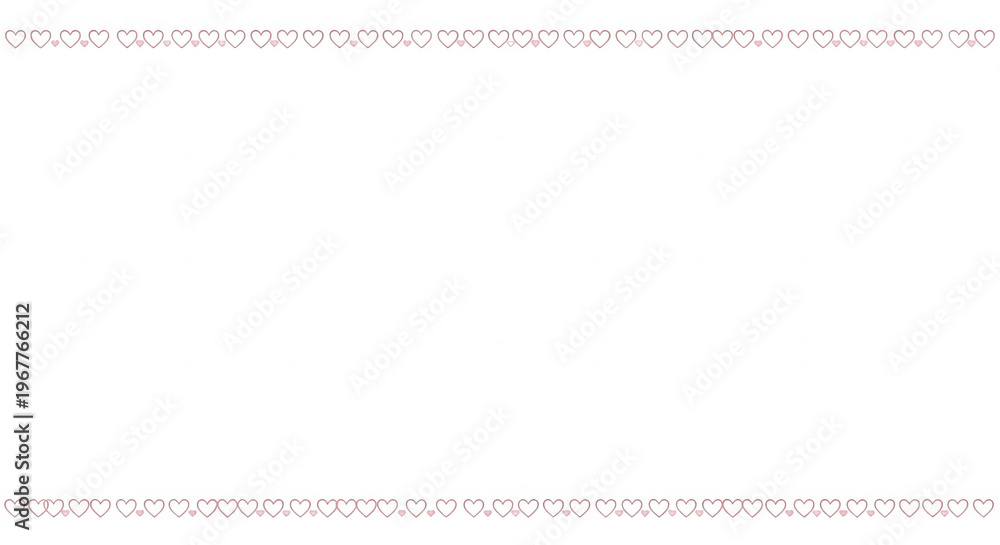Fototapeta premium Seamless border made of cute pink hearts isolated on transparent background