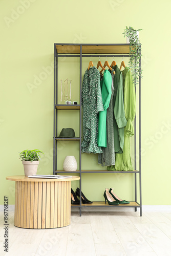 Rack with stylish female cl...
