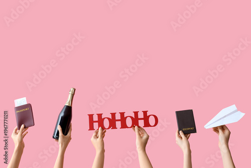 Female hands holding passpo...