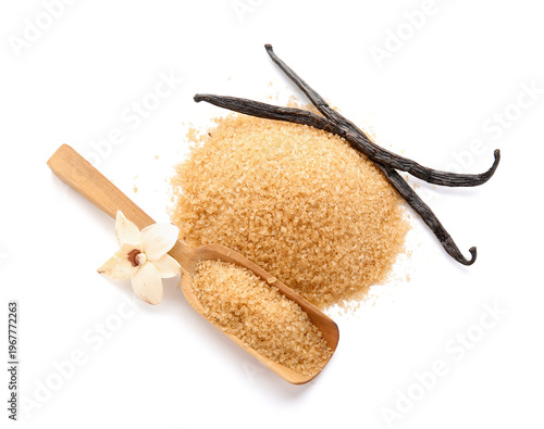 Spoon with aromatic vanilla...