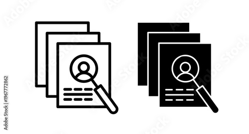 Curriculum vitae sign icons collection