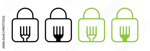 Food security lock icons collection