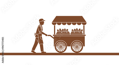Man pushing drink cart.