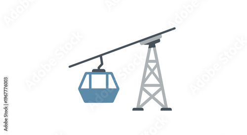 Cable Car Gondola Lift Station and Cabin Icon