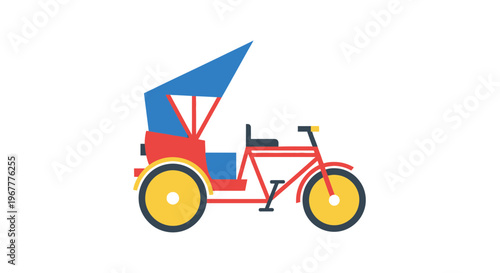 Colorful Rickshaw Illustration - Vector Art