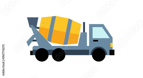 Concrete Mixer Truck - Construction Vehicle Icon