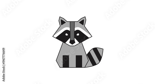 Fotografie Cute Geometric Raccoon Illustration