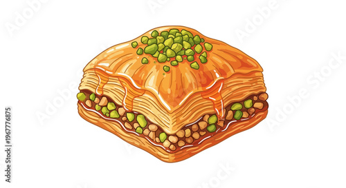 Delicious Baklava Dessert with Pistachios - Sweet Pastry