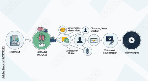AI Video Generation Process: Text Input to Video Output