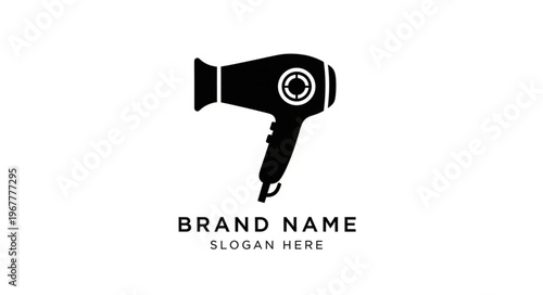 Sleek Black Hair Dryer Icon for Modern Beauty and Styling.