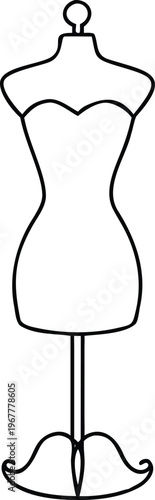 Elegant silhouette of a classic dress form mannequin with a sweetheart neckline detail