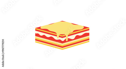Layered Dessert Slice with Yellow Topping