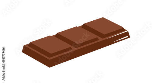 Milk Chocolate Bar, Sweet Treat, Isolated on White Background