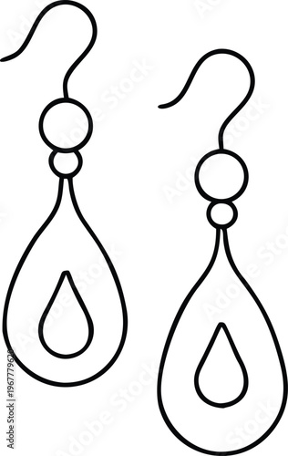 Elegant Teardrop Dangle Earrings with Bead Accents Outlined in Simple Style
