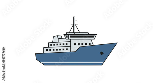 Modern Ferry Boat Illustration