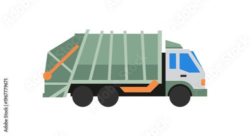 Modern Garbage Truck Illustration - Waste Management Vehicle