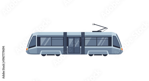 Modern Light Rail Tram Vehicle, Urban Public Transport