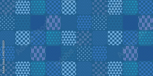 Seamless Japanese Traditional Pattern Mosaic Background