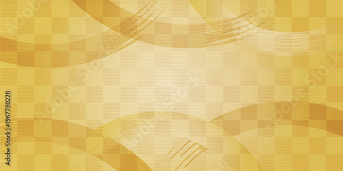 Elegant Japanese Gold Checkered Pattern Background Design