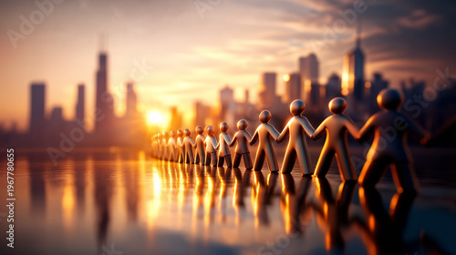 Human Chain: Silhouette fig...